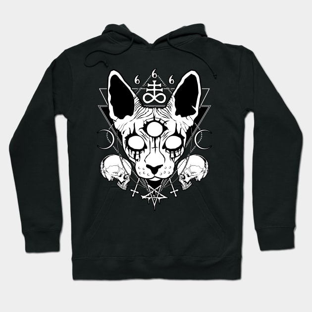 Black metal sphynx Hoodie by Von Kowen